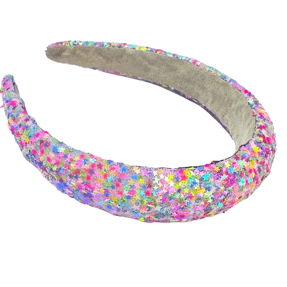NWT Sparkly Wide Rainbow‎ Confetti Headband - Picture 2 of 3